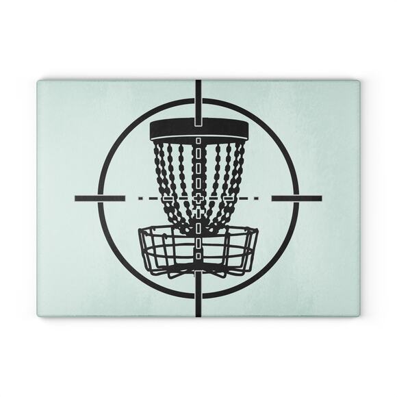 Disc Golf Basket Bullseye Glass Cutting Board Discgolf Discgolfer Gift - Picture 1 of 8